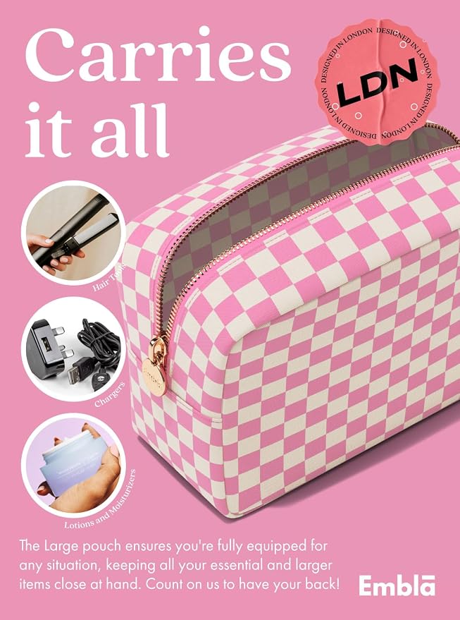 Makeup Bag for Women, Travel Cosmetic Organizer, Waterproof Toiletry Pouch | Large Nylon Cosmetic Bag with Zipper, Water-Resistant Beauty Pouch for Purse, Travel Essentials, Make up Case - Image 4