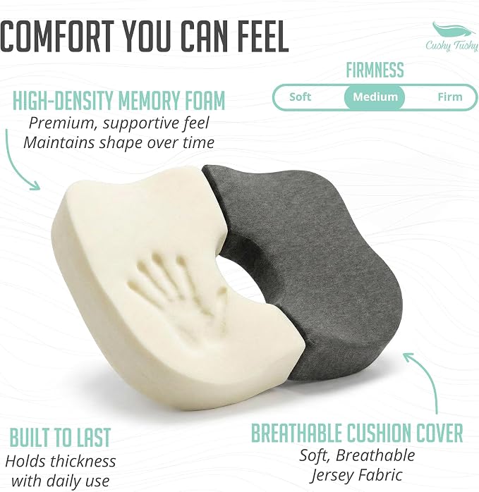 Tailbone Pain Relief Cushion - Premium Foldable Travel Tailbone Seat Cushion - for Relief of Lower Back, Sciatic, Butt and Tailbone Pain - Perfect for Home, Office & Driving - Image 4