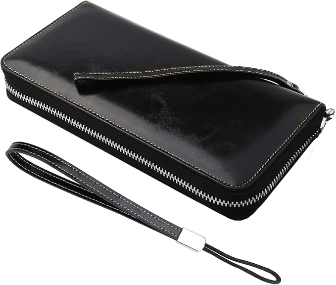 Small Compact Women Wallet RFID Blocking Genuine Leather Bifold Purse with ID Windows by Lavemi