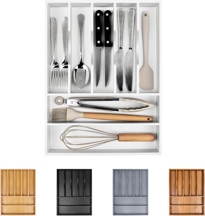 Kitchen Silverware Drawer Organizer and Storage Deep Cookware Utensil Cutlery Rack Office Drawer Organizer Tray Amazon Basics Kitchen Home Gadgets Rv Storage Solutions Wedding Registry Must Haves 2025 by Bellsal