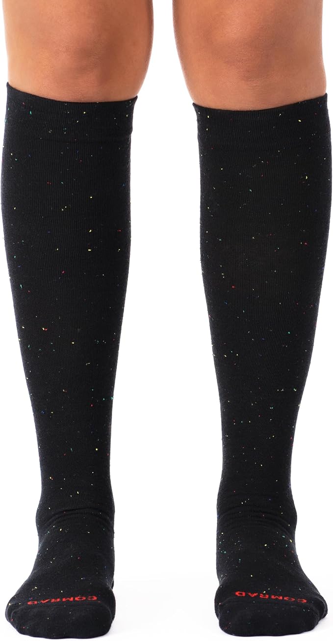 Premium Cotton Knee High Socks - 15-20mmHg Graduated Compression Socks - Soft & Breathable, Unisex by Comrad
