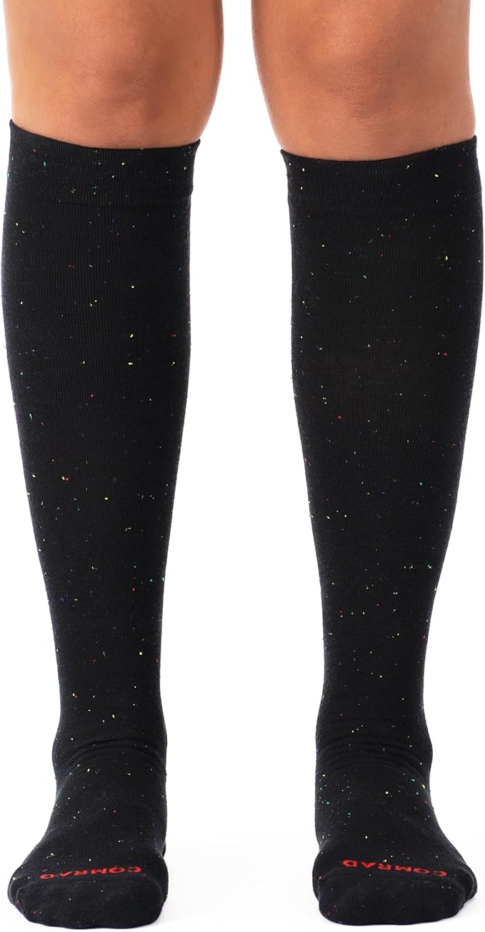 Premium Cotton Knee High Socks - 15-20mmHg Graduated Compression Socks - Soft & Breathable, Unisex by Comrad