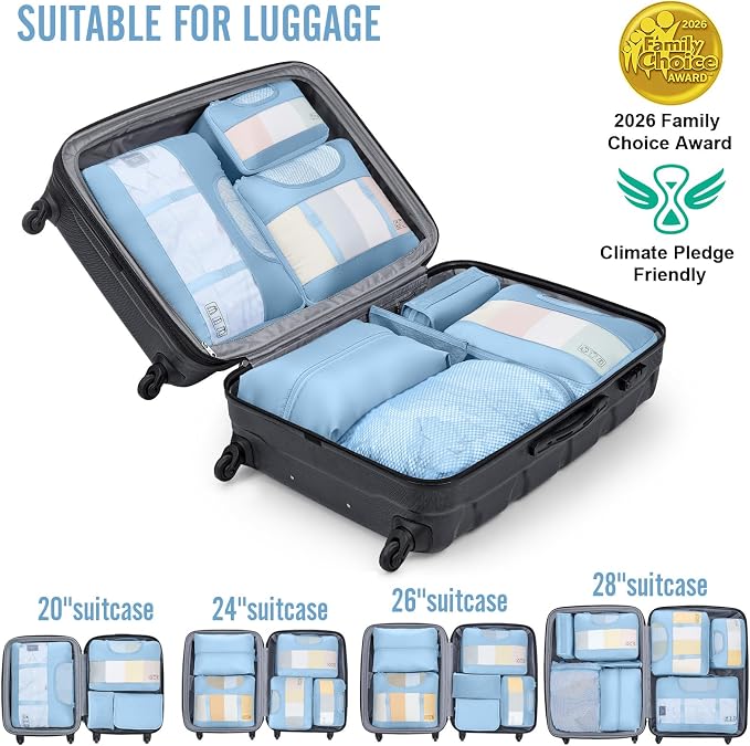 Veken 10 Set Packing Cubes for Travel Essentials, Suitcase Organizer Bags in 4 Sizes, Carry-On Luggage Accessories with Laundry Bag, Airplane Must Have with 99-Count Mesh Holes - Image 5