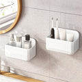 CGBE 2-Pack Cabinet Door Organizer, Self Adhesive Bathroom Shelves, White | Acrylic Shower Caddy, Wall Mounted Storage, No Drilling, Automatic Draining, For Cabinet Door and Shower Wall by CGBE