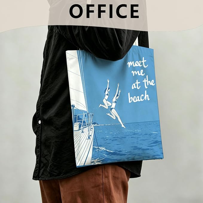 Summer Coastal Beach Canvas Tote Bag - Image 5