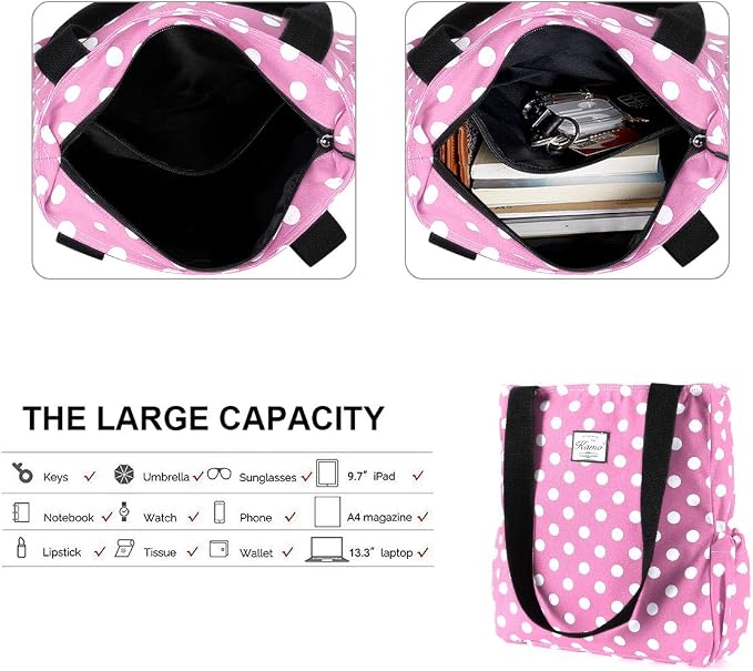 KAMO Floral Tote Bag - Waterproof Lightweight Handbags Travel Shoulder Bag for Hiking Yoga Gym Swimming Travel Beach - Image 5