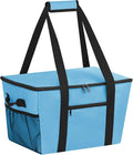 Reusable Grocery Bag – Expandable Insulated Cooler Bag with Bottom Board, Collapsible Insulated Shopping Bag with Zipper & Drawstring, Heavy Duty Tote Bag for Shopping, Delivery, Picnic, Beach by DSDCDJ