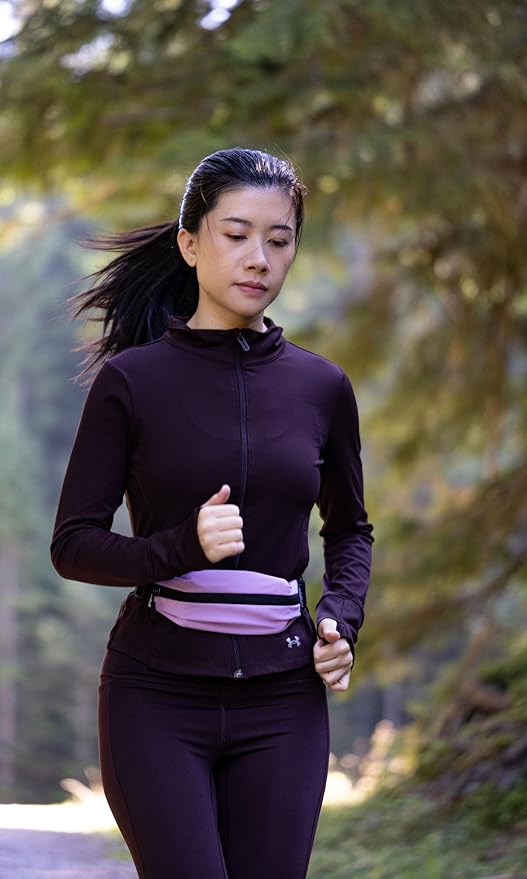 Fitgriff® Running Belt V2 for Men & Women - Slim Fanny Pack, Phone Holder for Jogging, (Fits All Cell Phones) - Money Belt, Runners Waist Pouch (Purple, One Size (Waist 24.4 – 43.3 inches)) - Image 3