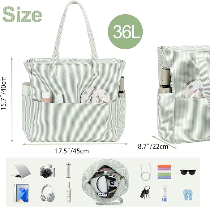 Bluboon Beach Bags for Women, Large Waterproof Tote Bag With Wet Compartment for Pool Weekender Travel Gym - Image 3