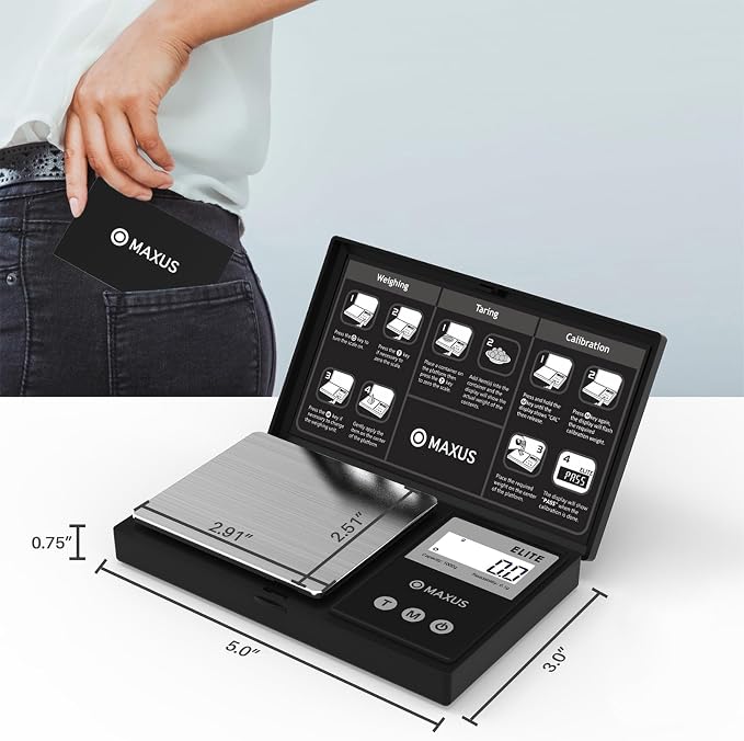Digital Gram Scale 1000g/0.1g, Small Food Scale with Backlit LCD, Mini Pocket Scale for Jewelry | Small Food Scale with Backlit LCD, 6 Weighing Units, Tare Function - Image 3