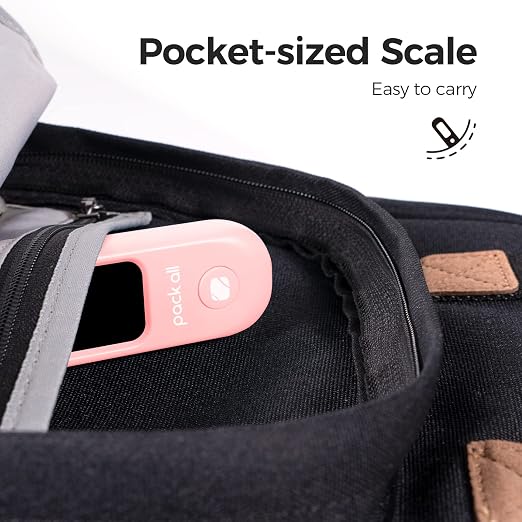 pack all Digital Luggage Scale for Travel, 110Lbs Capacity, 0.1Lb Precision | Handheld, Backlit LCD Display, Lb/Kg/Oz Conversion, Tare Function, Battery Included, Pink - Image 7