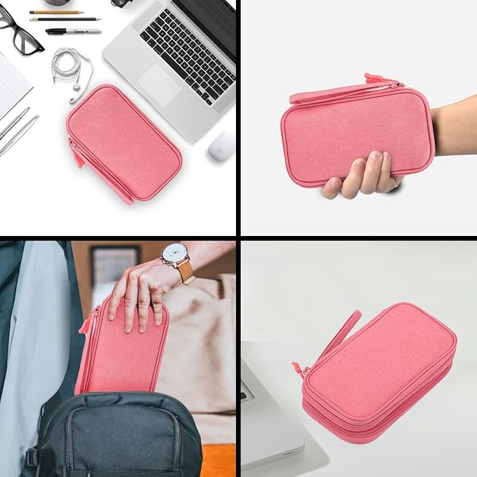 CAOODKDK Electronic Organizer Travel USB Cable Accessories Bag/Case,Waterproof for Power Bank,Charging Cords,Chargers,Mouse,Earphones Flash Drive - Image 7