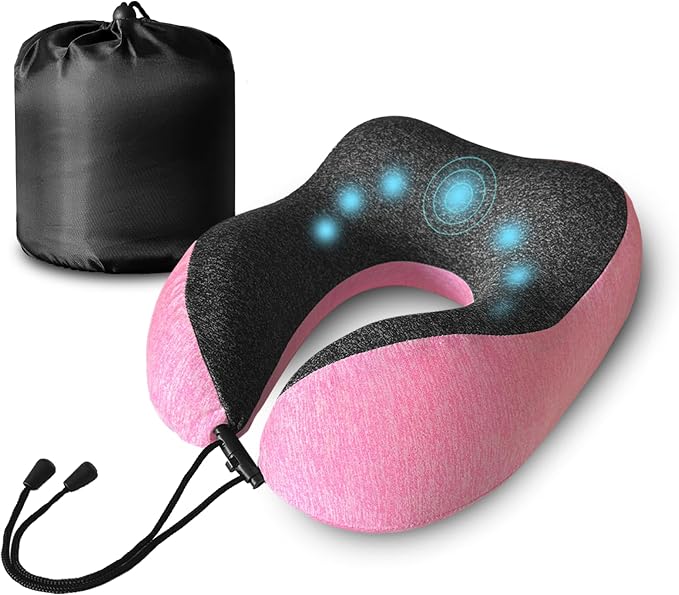 High Fill Memory Foam Travel Neck Pillow - Ergonomic Support for Plane, Car, Home Travel Accessory, Washable Cover - Neck Pillow for Effortless Travel by ODT+UK