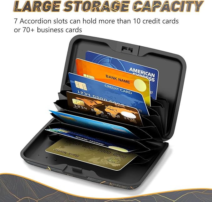 Credit Card Holder, Mini RFID Small Aluminum Card Wallet Business Card Case | Blocking Slim Metal RFID Blocking Front Pocket Wallet Hard Case Durable CC Holder for Men Boy, Cool Abstract Mountain - Image 4