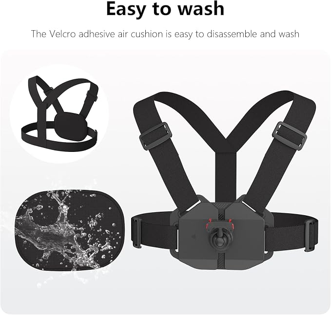 POV Chest Strap Mount for Insta360 Ace Pro 2 and X5 Accessories, Wearable Harness with Magnetic Mount Quick Release Adapter Base for Insta 360 Ace Pro Body Holder Attachment Mounting - Image 4