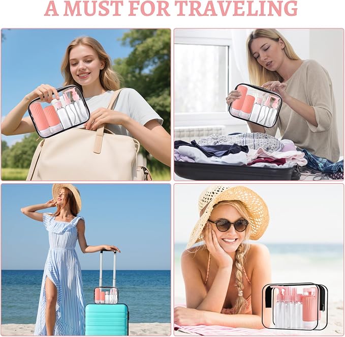 Travel Size Bottles for Toiletries 25Pack TSA Approved Toiletry Bottles Leak Proof Travel Kit with Clear Toiletry Bag Lotion Skincare Shampoo Cosmetic Container - Image 9