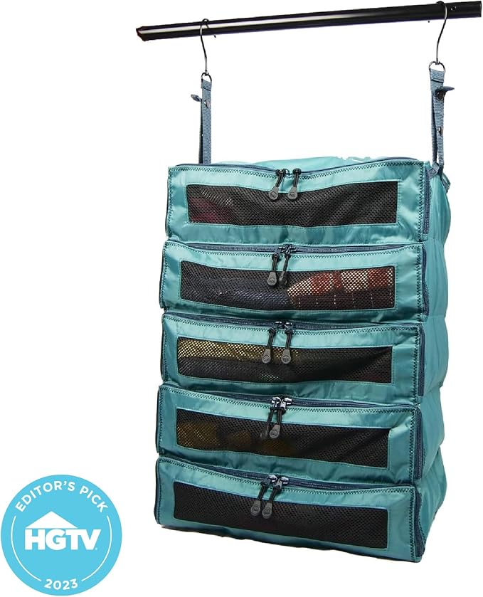 Hanging Suitcase Organizer - Our XL Hanging Luggage Organizer Perfectly Fits Any Suitcase - Our Packing Cubes for Travel Use Mesh Windows to Make Finding Any Outfit Easy (Green, XL) - Image 9