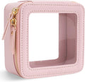Aveniee Small Clear Makeup Bag,Mini Travel Toiletry Organizer TSA Approved,Waterproof Cosmetic Case with Zipper,Cute Car Essentials Pouch for Women,Pink by Aveniee