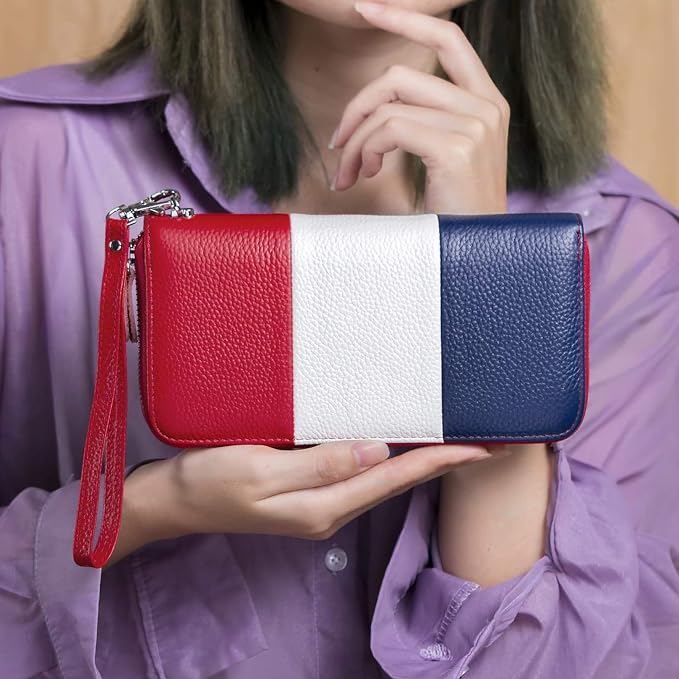 Moflycom Womens Wallet RFID Blocking Genuine Leather Multi Credit Card Large Capacity Zip Around Clutch Travel Purse Wristlet - Image 5