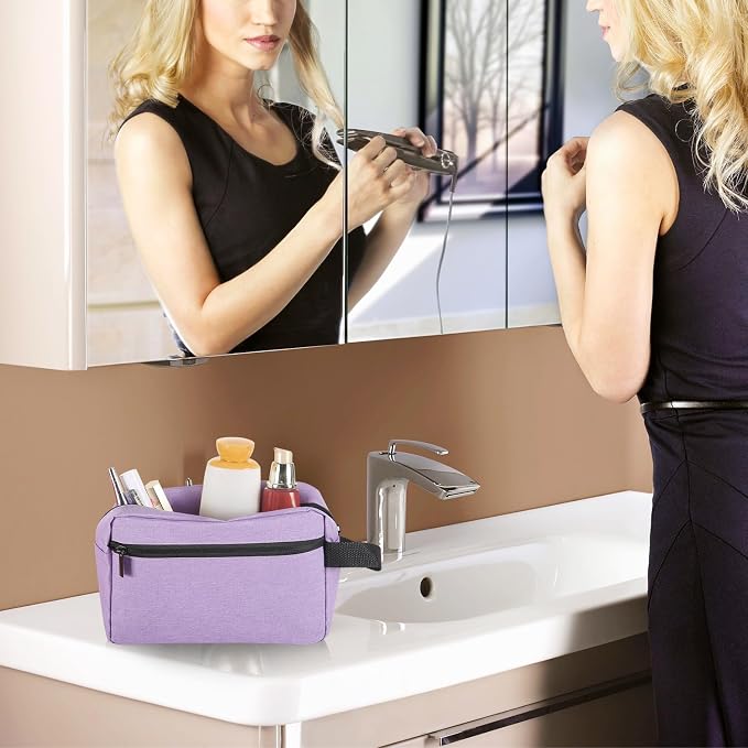 Icramsy Travel Toiletry bag Toiletry bag for women men Hanging Cosmetic bag Travel accessories for Women Men (Purple) - Image 7
