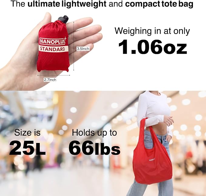 Compact Reusable Grocery Tote Bag – Lightweight, Foldable & Packable Shopping Bag for Travel - Image 3