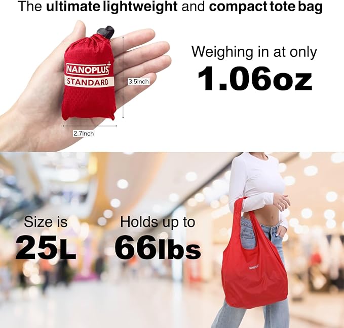 Compact Reusable Grocery Tote Bag – Lightweight, Foldable & Packable Shopping Bag for Travel - Image 3