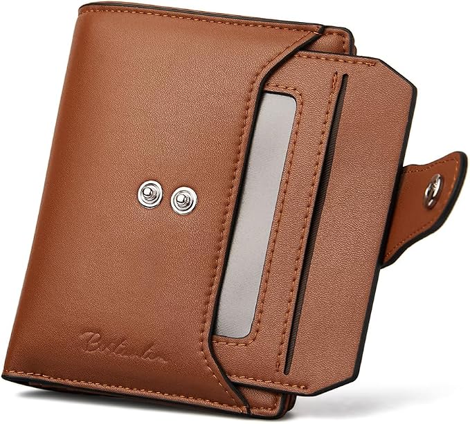 BOSTANTEN Leather Womens Wallet Small RFID Blocking Credit Card Holder | Removable ID Window, Zipper Coin Pocket, Bifold, Minimalist, Fits Small Purses, Daily Use, Ladies Gifts, Brown - Image 8