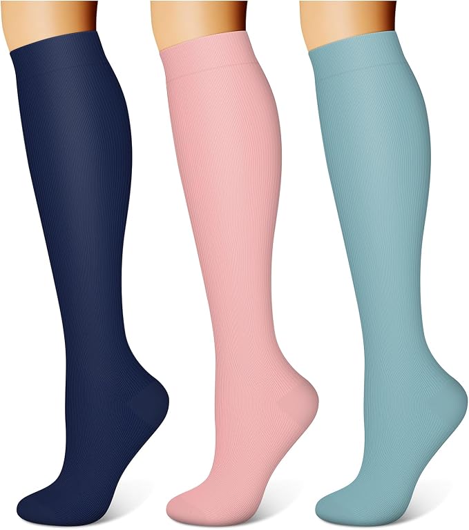 WITHYOU 3 Pairs Compression Socks for Women & Men 15-20 mmHg,Best Support for Nurses Running Hiking by WITHYOU