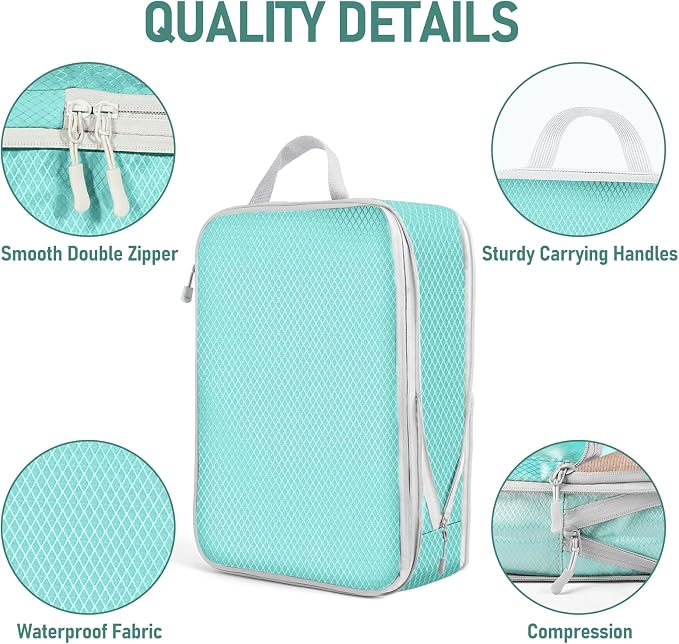 4 Set Packing Cubes For Travel Essentials, Luggage Packing Organization Cubes Suitcase Organizer Bags Set For Luggage Travel Packing Cubes For Suitcases Durable (4 Pcs, Blue) - Image 4