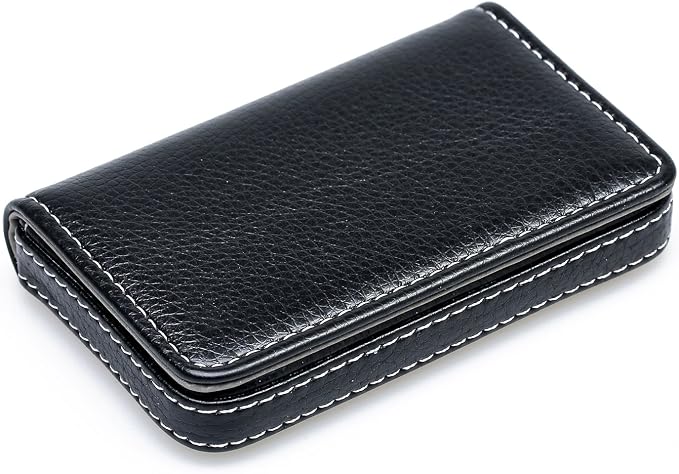 RFID Blocking Wallet - Minimalist Leather Business Credit Card Holder - Black - Image 5