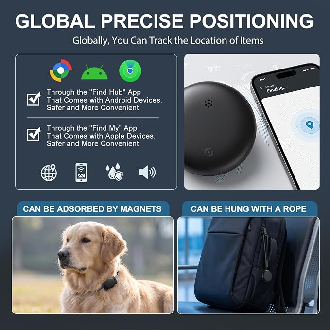 Tracee GPS Tracker 2.0, 2 Pack Magnetic Hidden Locator, Advanced Bluetooth Anti-Lost Tracker with Protective Case and Lanyard, Universal Compatibility with iOS & Android Systems, Black - Image 6