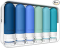 Quatish Travel Bottles for Toiletries 6 Pack, Original Patented Leakproof 3 oz Tsa Approved Travel Size Container, BPA Free Silicone Shampoo and Conditioner Bottle, Cruise Camping Essentials, Pacific by Quatish