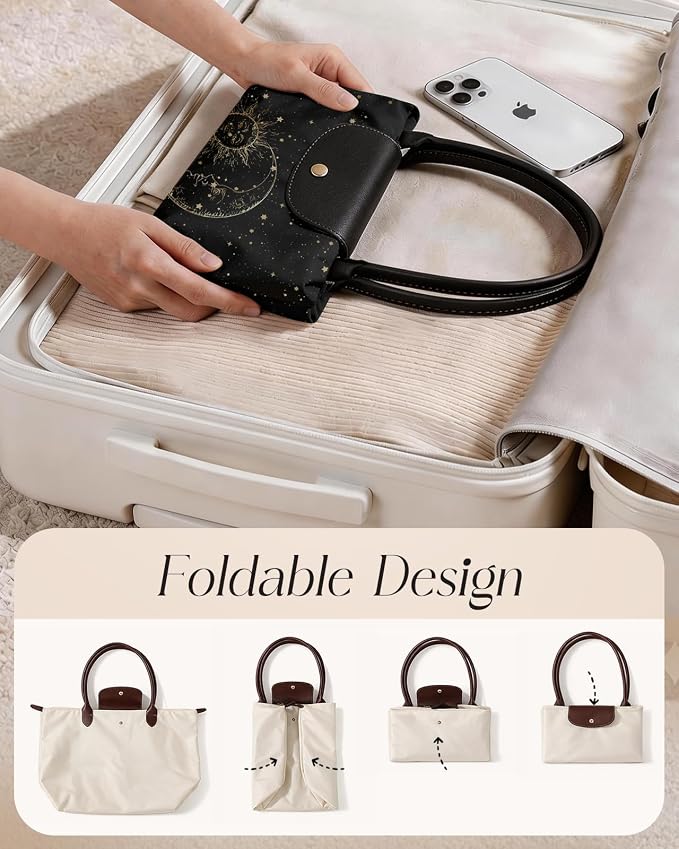 Miss Adola Aesthetic Nylon Tote Bag for Women | Lightweight, Foldable, Waterproof, Large Capacity for Travel, Work, Teacher - Image 5