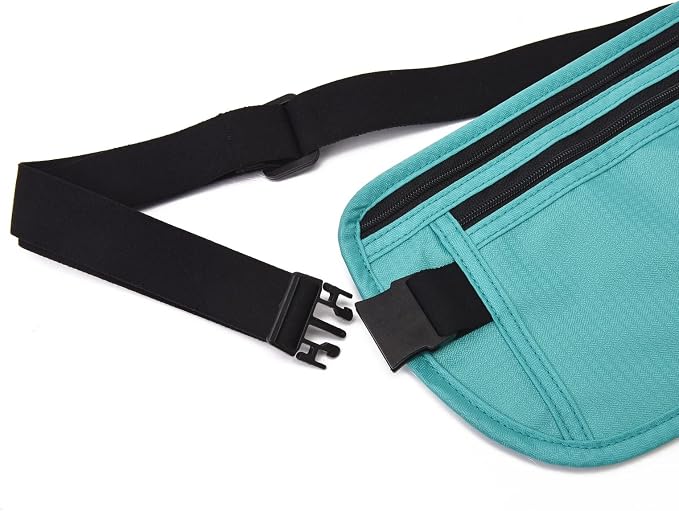 RFID Blocking Money Belt for Men Women, Slim Fanny Pack for Travel，Running,Conceal Waist Wallet for Passport Holder,Phone,Cash(Mint Green) - Image 3