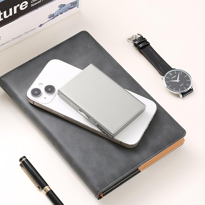 Stainless Steel Credit Card Wallet RFID Blocking Metal Case Pocket Business Card Holder for Women and Men - Image 7