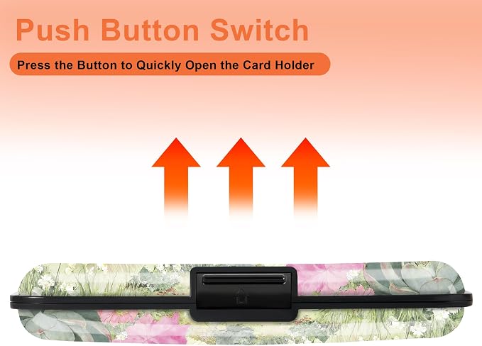 2 Pack Credit Card Holder for Women RFID Blocking Wallet, Pink Flower | Card Wallets for Women Small Mini Business Metal Accordion Aluminum Alloy Hard Case for Men - Image 6