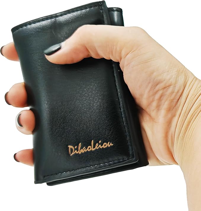 Men Women Wallet Trifold Soft Leather 4 Card Holder 2 Money Pockets with Photo Window Mother Kids Girl Gift - Image 5