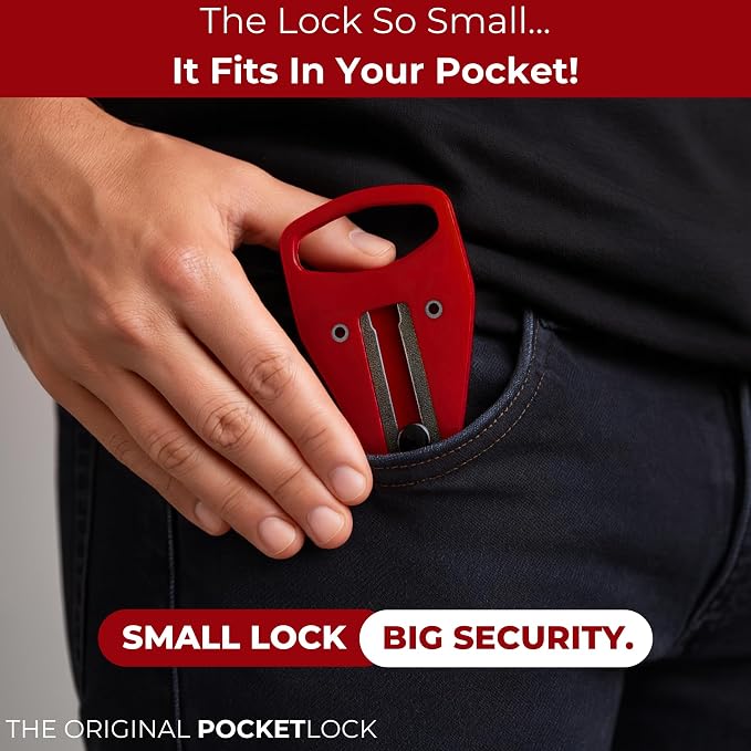Portable Door Lock 2 Pack for Travel – Hotel Door Locks for Travelers Security – Door Safety Lock from Inside for Home & Apartment – Travel Locks for Hotel Rooms – (Red) - Image 5
