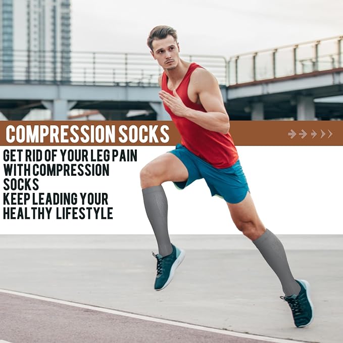 ACTINPUT Copper Compression Socks Men & Women 4 Pairs,Best Support for Nurses,Running,FLying,Athletic - Image 3