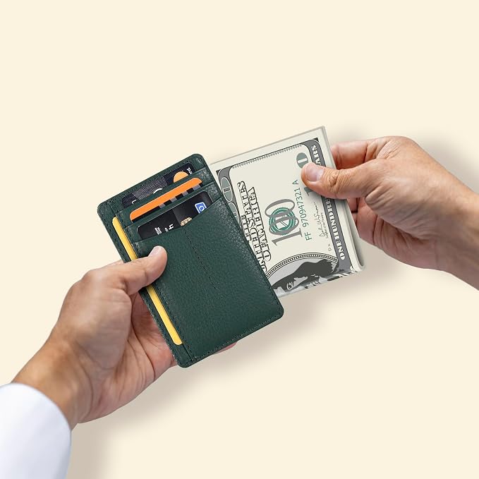 Oak Leathers Minimalist Slim Leather Wallet - RFID Card Holder - Image 4