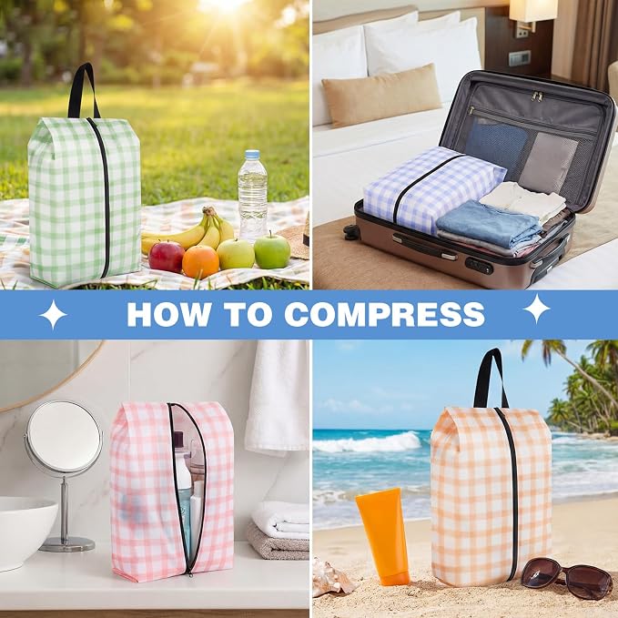 6 Pcs Travel Shoe Bags with Zipper Nylon Portable Waterproof Suitcase Shoe Organizer Packing for Golf(L,Fresh Color) - Image 6