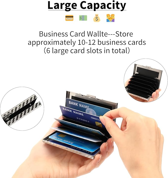 RFID Stainless Steel Credit Card Wallet Slim Metal Business Card Holder for Women Men - Image 3