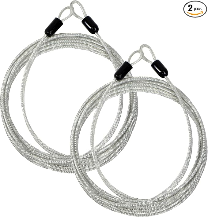 Lumintrail 4 Foot 3mm (1/8th Inch) Braided Steel Coated Security Cable Luggage Lock Safety Cable Wire Double Loop (2 Pack) by Lumintrail