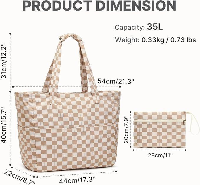 G4Free Large Beach Bag Waterproof Sandproof, Zipper Pool Tote for Women | XL Large Capacity, with Wet Compartment, Foldable Packable with A Pouch, for Swim Travel Grocery - Image 9