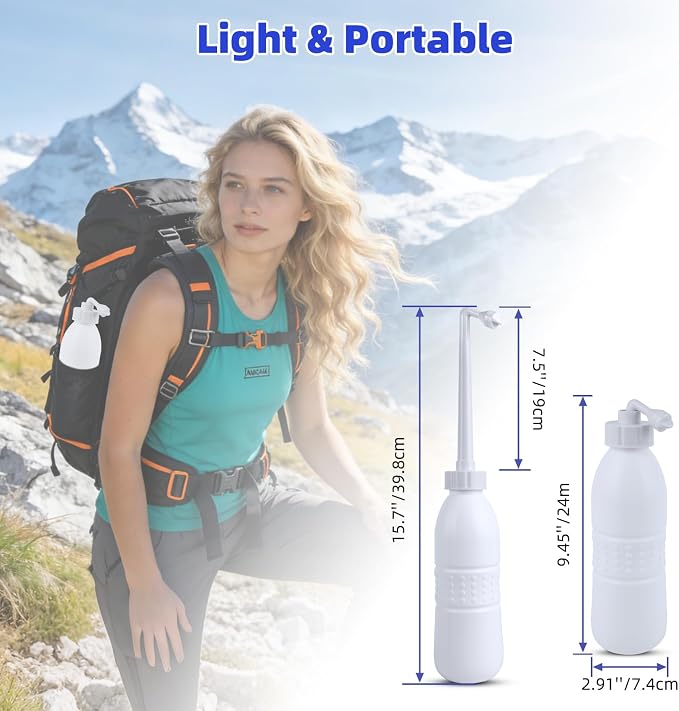 Hibbent Portable Bidet for Travel, Handheld Travel Bidet for Personal Hygiene Care, Personal Cleansing Use, Extended Nozzle, 21.8oz(620ml), White - Image 8