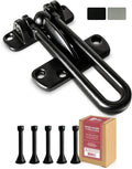 Jack N’ Drill Swing Bar Door Lock Durable Door Guard for Back & Front Doors, Childproof Door Security Made from Reinforced Diecast Metal for Home Security (Black, 1 Pack & 5 Door Stop) by JD+Jack+N%27Drill