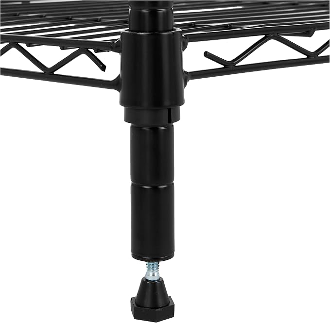 Amazon Basics 4-Shelf Adjustable Heavy Duty Steel Wire Rack Storage Shelving, Sturdy Garage Shelving, 350 lbs Capacity Per Shelf, Easy No-Tool Assembly, 36" x 14" x 54", Black - Image 5