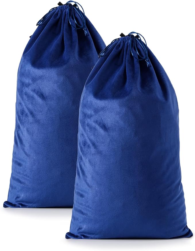 2 Pcs Shoe Bags for Travel, Large Boot Bag, Palace Blue, 21.2x13.3 Inch | Washable & Reusable Travel Shoe Bags, Dustproof Shoe Bags with Drawstring Closure, Suitable for Travel, Home Storage by WelcometoFantasyLife