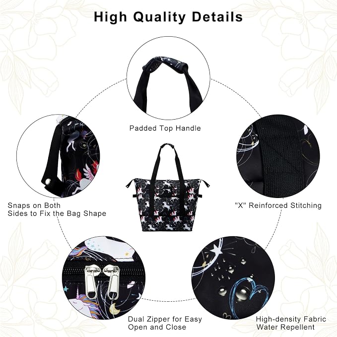 Expandable Duffel Bag for Women with Trolley Sleeve/Wet Pocket Weekender Travel Tote Large Carry On Overnight Luggage - Image 5
