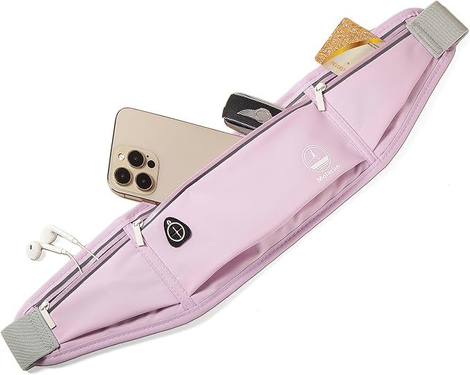 Slim Running Belt Fanny Pack, Phone Holder Waist Pack Money Belt - Lilac - Image 6